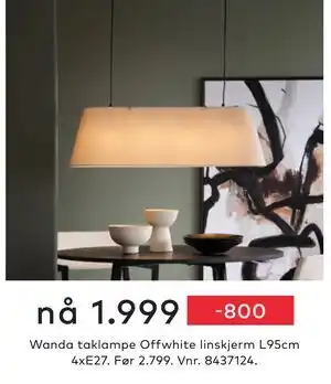 Skeidar Wanda taklampe, NOK 1999 tilbud