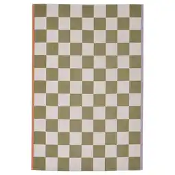 IKEA Klassrum Teppe, flatvevd, hvit/grønn, 133x195 cm tilbud