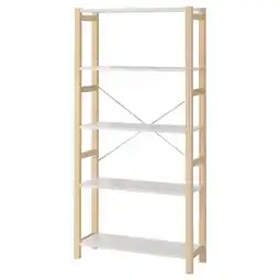 IKEA Ivar Hylle, furu/metall hvit, 89x30x179 cm tilbud