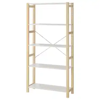 IKEA Ivar Hylle, furu/metall hvit, 89x30x179 cm tilbud