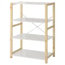 IKEA Ivar Hylle, furu/metall hvit, 89x50x124 cm tilbud
