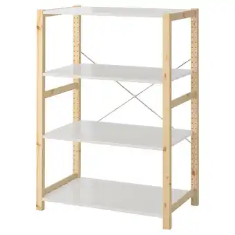 IKEA Ivar Hylle, furu/metall hvit, 89x50x124 cm tilbud