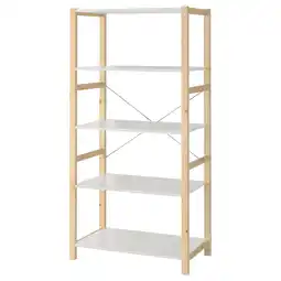 IKEA Ivar Hylle, furu/metall hvit, 89x50x179 cm tilbud