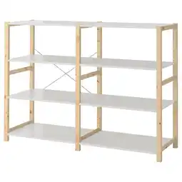 IKEA Ivar 2 seksjoner/hyller, furu/metall hvit, 175x50x124 cm tilbud