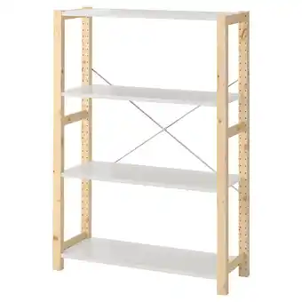 IKEA Ivar Hylle, furu/metall hvit, 89x30x124 cm tilbud
