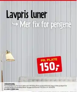 jem & fix VEGGPANEL, NOK 150 tilbud