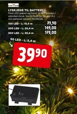 jem & fix LYSKJEDE TIL BATTERI tilbud
