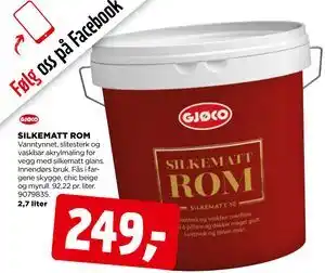 jem & fix SILKEMATT ROM, NOK 249 tilbud