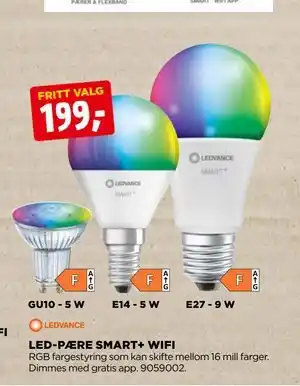 jem & fix LED-PÆRE SMART+ WIFI, NOK 199 tilbud
