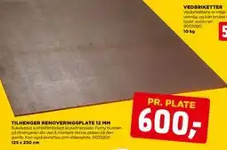 jem & fix TILHENGER RENOVERINGSPLATE 12 MM, NOK 600 tilbud