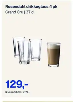 Jernia Rosendahl drikkeglass 4 pk tilbud