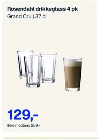 Jernia Rosendahl drikkeglass 4 pk tilbud
