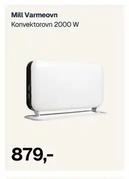 Jernia MILL Varmeovn Konvektorovn 2000 W tilbud
