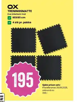 Sport Outlet Treningsmatte Eva Interlock mat tilbud