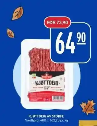 Rema 1000 KJØTTDEIG AV STORFE tilbud
