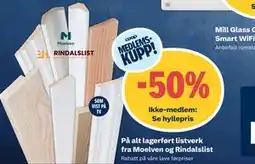 Obs Bygg alt lagerført listverk fra Moelven og Rindalslist tilbud