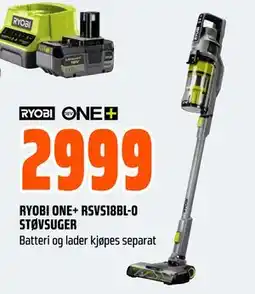 Obs Bygg RYOBI ONE+ RSVS18BL-0 STØVSUGER, NOK 2999 tilbud