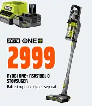 Obs Bygg RYOBI ONE+ RSVS18BL-0 STØVSUGER, NOK 2999 tilbud