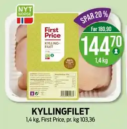 Kiwi KYLLINGFILET, NOK 144.7 tilbud