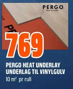 Obs Bygg PERGO HEAT UNDERLAY UNDERLAG TIL VINYLGULV, NOK 769 tilbud
