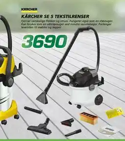 Coop Byggmix KÄRCHER SE 5 TEKSTILRENSER, NOK 3690 tilbud