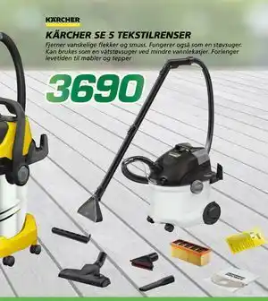 Coop Byggmix KÄRCHER SE 5 TEKSTILRENSER, NOK 3690 tilbud