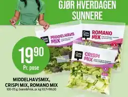 Kiwi MIDDELHAVSMIX, CRISPI MIX, ROMANO MIX, NOK 19.9 tilbud