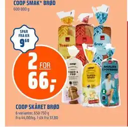 Coop Obs COOP SKÅRET BRØD, NOK 66 tilbud