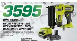 Coop Byggmix RYOBI R18GN18-120S DYKKERTPISTOL MED BATTERI OG DYKKERT, NOK 3595 tilbud