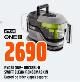 Obs Bygg RYOBI ONE+ RDC18BL-0 SWIFT CLEAN RENSEMASKIN, NOK 2690 tilbud