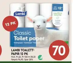 Coop Mega LAMBI TOALETTPAPIR 12 PK, NOK 70 tilbud