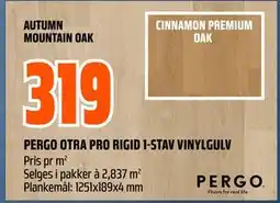 Obs Bygg PERGO OTRA PRO RIGID 1-STAV VINYLGULV, NOK 319 tilbud