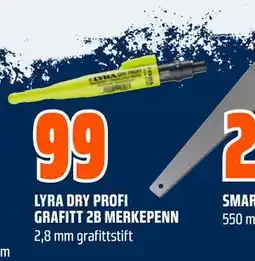Obs Bygg LYRA DRY PROFI GRAFITT 2B MERKEPENN, NOK 99 tilbud