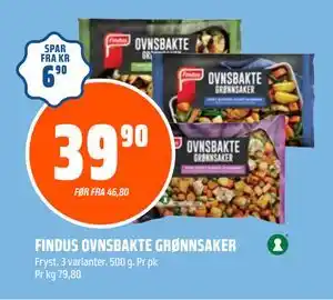 Coop Obs FINDUS OVNSBAKTE GRØNNSAKER, NOK 39.9 tilbud