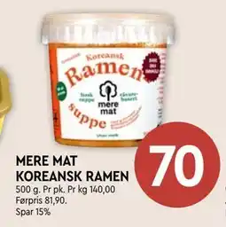 Coop Mega MERE MAT KOREANSK RAMEN, NOK 70 tilbud
