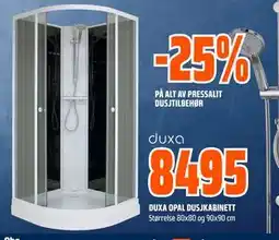 Obs Bygg DUXA OPAL DUSJKABINETT, NOK 8495 tilbud