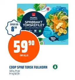 Coop Obs COOP SPRØ TORSK FULLKORN, NOK 59.9 tilbud
