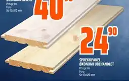 Obs Bygg SPREKKPANEL ØKONOMI UBEHANDLET, NOK 24.9 tilbud