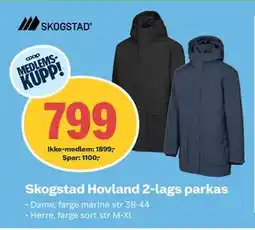 Coop Obs Skogstad Hovland 2-lags parkas, NOK 1899, Medlemspris tilbud