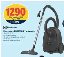 Coop Obs Electrolux EB61C1G3I1 støvsuger, NOK 2390, Medlemspris tilbud