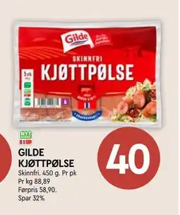 Coop Mega GILDE KJØTTPØLSE, NOK 40 tilbud