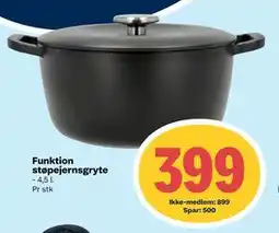 Coop Extra Funktion støpejernsgryte, NOK 899, Medlemspris tilbud
