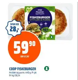 Coop Obs COOP FISKEBURGER, NOK 59.9 tilbud