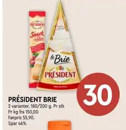 Coop Mega PRÉSIDENT BRIE, NOK 30 tilbud