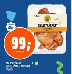 Coop Obs DEN STOLTE HANE GRILLET LÅRFILET BARBEQUE, NOK 99 tilbud