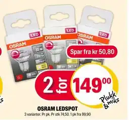 Coop Extra OSRAM LEDSPOT, NOK 149 tilbud
