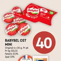 Coop Mega BABYBEL OST MINI, NOK 40 tilbud