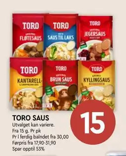 Coop Mega TORO SAUS, NOK 15 tilbud