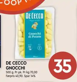 Coop Mega DE CECCO GNOCCHI, NOK 35 tilbud