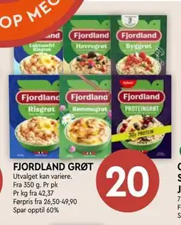 Coop Mega FJORDLAND GRØT, NOK 20 tilbud